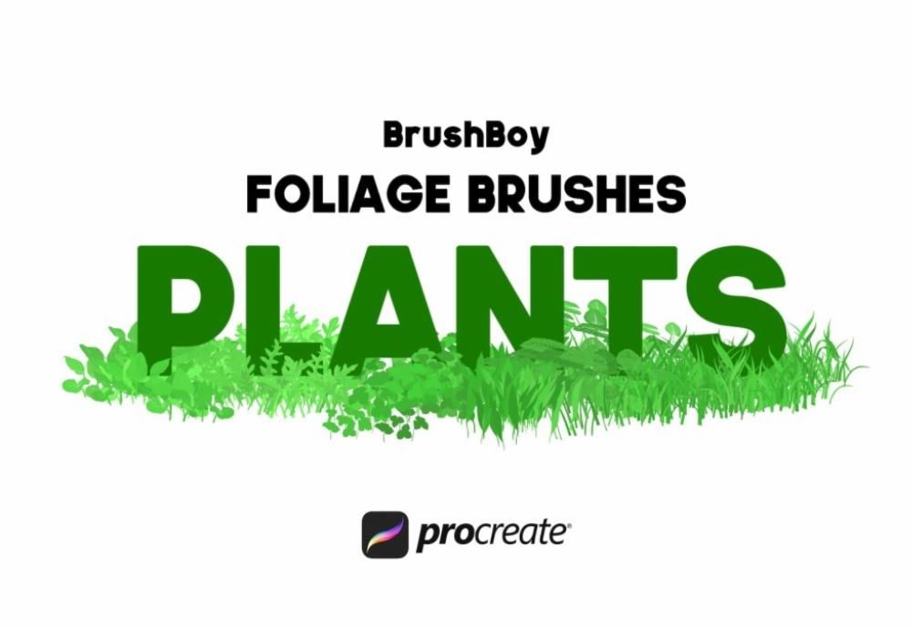 20个Procreate植物花草和叶子笔刷包下载的图片