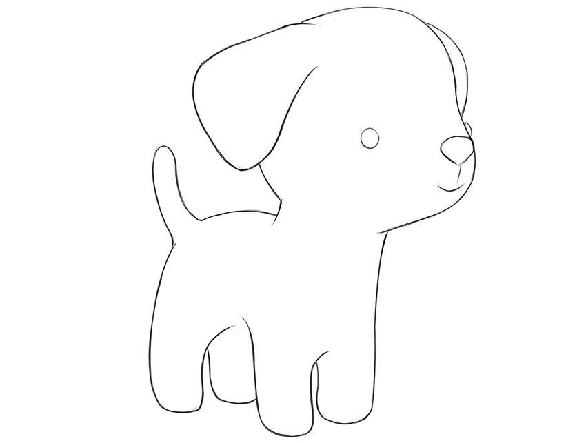 如何画一只简单的狗